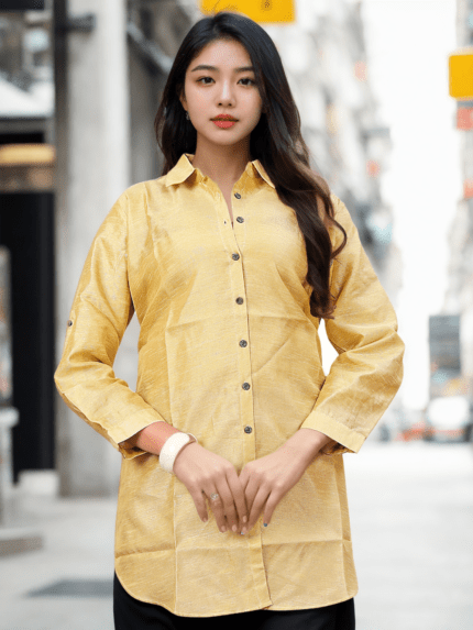 Collar Shirt Style Top